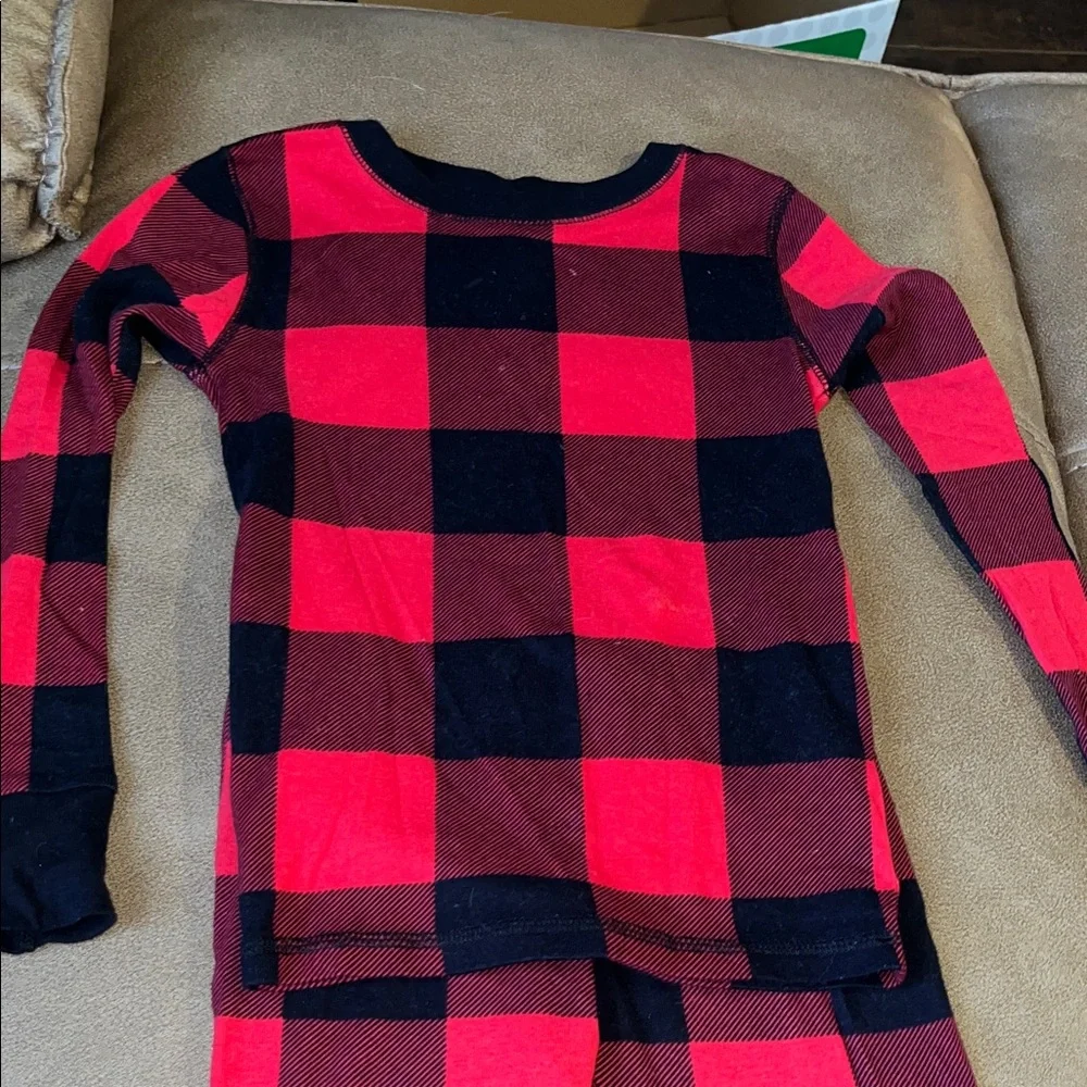 Old Navy Kids Plaid Pajama Set - Red and Black